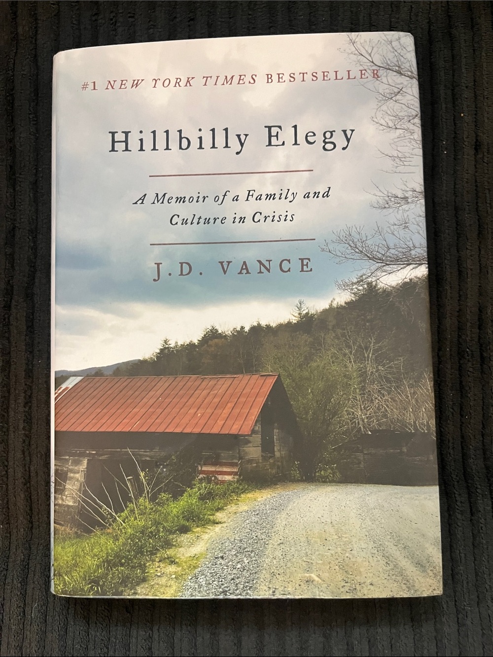 Hillbilly Elegy by J.D. Vance - Hardcover with Red Roof Cover Art